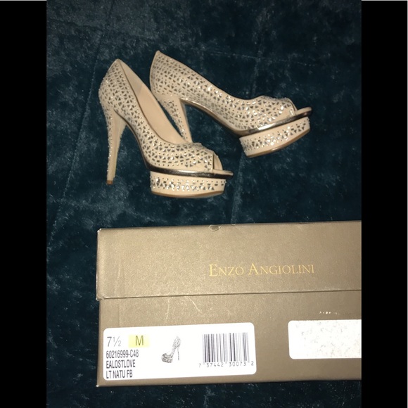 NIB Enzo Angiolini Platform Open Toe Heel Sz 7.5 - Picture 8 of 8